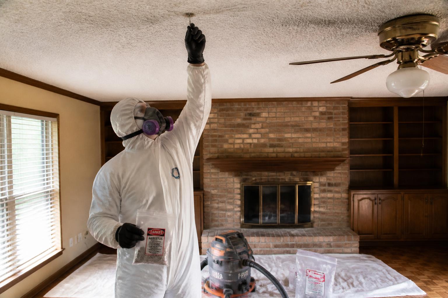 Popcorn ceiling asbestos testing in Devine, state